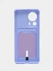 Красный чехол для Xiaomi 13 Lite / Сяоми 13 Лайт, силиконовый, с карманом для карты