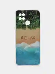 Тёмно-бирюзовый чехол для Xiaomi Redmi 10C, Poco C40 / Сяоми Редми 10С, Поко С40, силиконовый, с рисунком