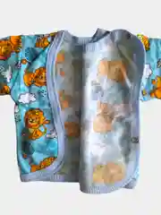 Голубой детская кофточка из футера, с начесом, распашонка для новорожденных