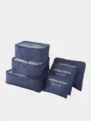Темно-синий органайзер дорожный для чемодана, косметички, набор 6 шт