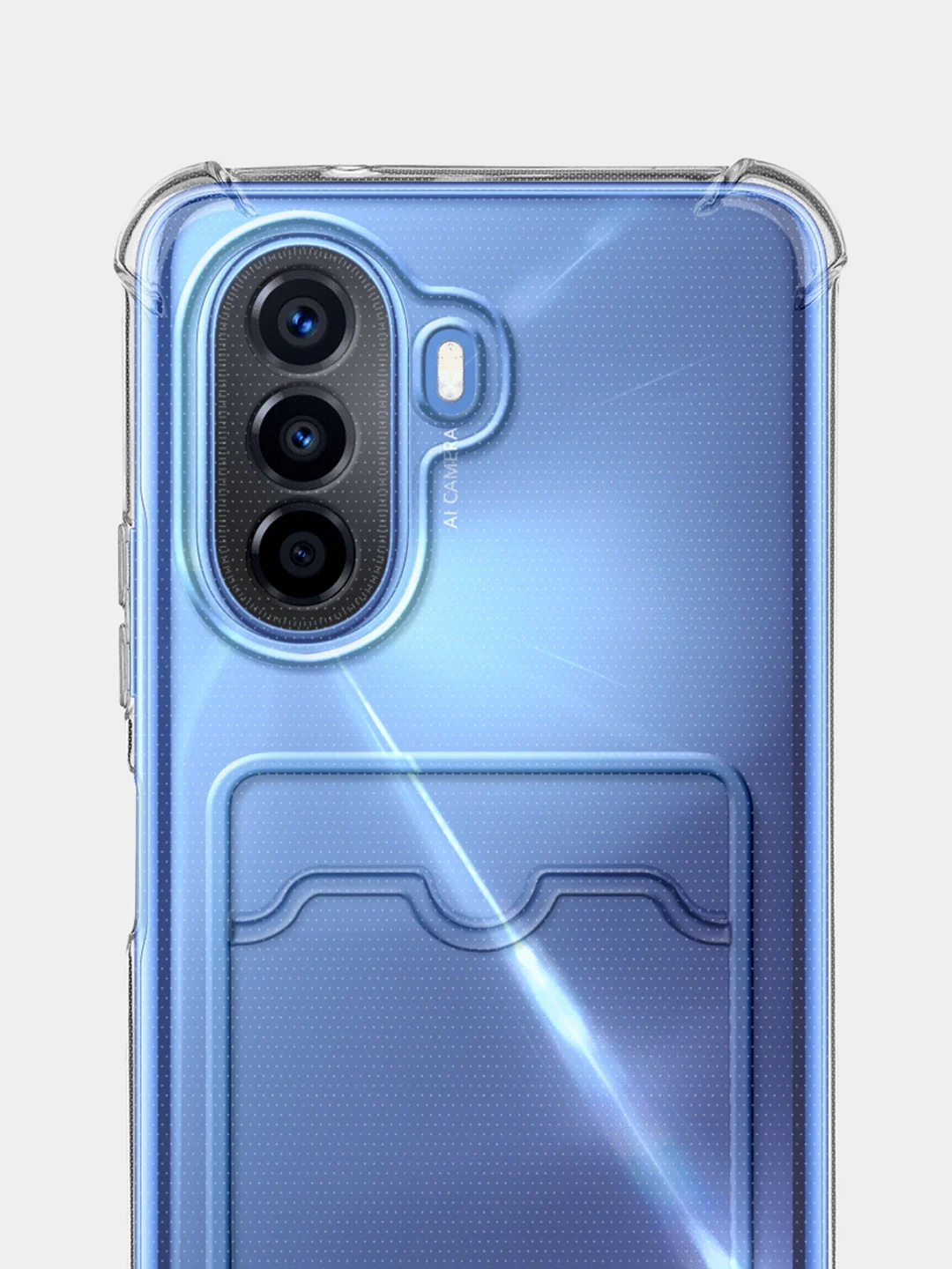 Прозрачный чехол для Huawei Nova Y70 Y70 Plus Y71 противоударный BROSCORP силиконовый карман для карт