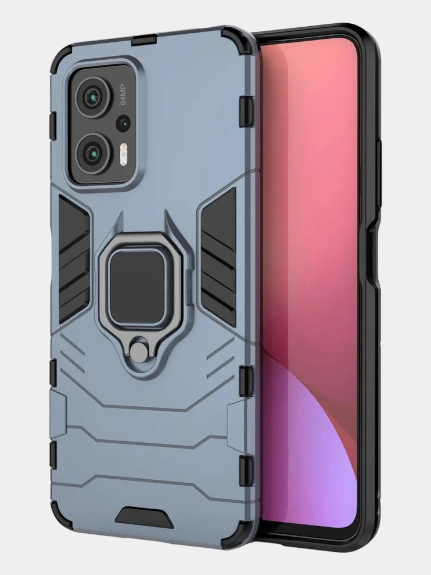 Красный чехол противоударный для Xiaomi Poco X4 GT (Сяоми Поко Х4 ГТ), с кольцом