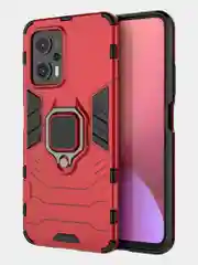 Красный чехол противоударный для Xiaomi Poco X4 GT (Сяоми Поко Х4 ГТ), с кольцом