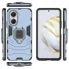 Черный чехол противоударный с кольцом на Huawei Nova 10 SE (Хуавей Нова 10 СЕ)