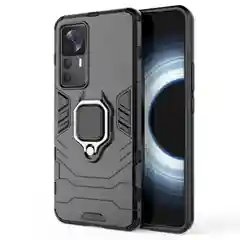 Черный чехол противоударный с кольцом на Xiaomi 12T и Xiaomi 12T Pro (Сяоми 12Т и Сяоми 12Т Про)