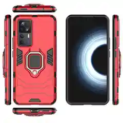 Черный чехол противоударный с кольцом на Xiaomi 12T и Xiaomi 12T Pro (Сяоми 12Т и Сяоми 12Т Про)
