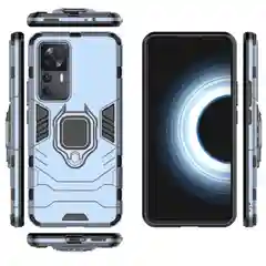 Черный чехол противоударный с кольцом на Xiaomi 12T и Xiaomi 12T Pro (Сяоми 12Т и Сяоми 12Т Про)