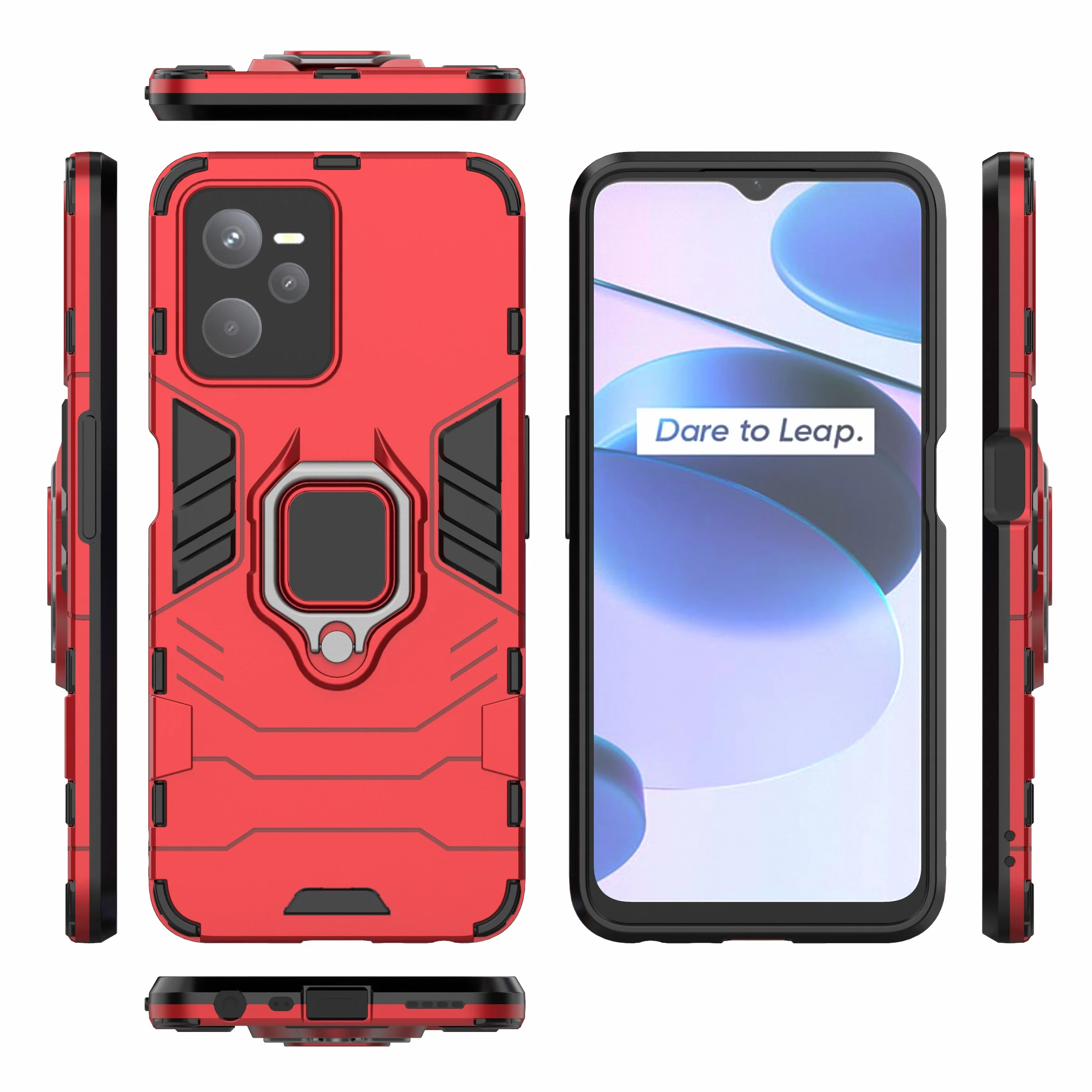 Чехол противоударный с кольцом-держателем на Realme C35 (Реалми С35)