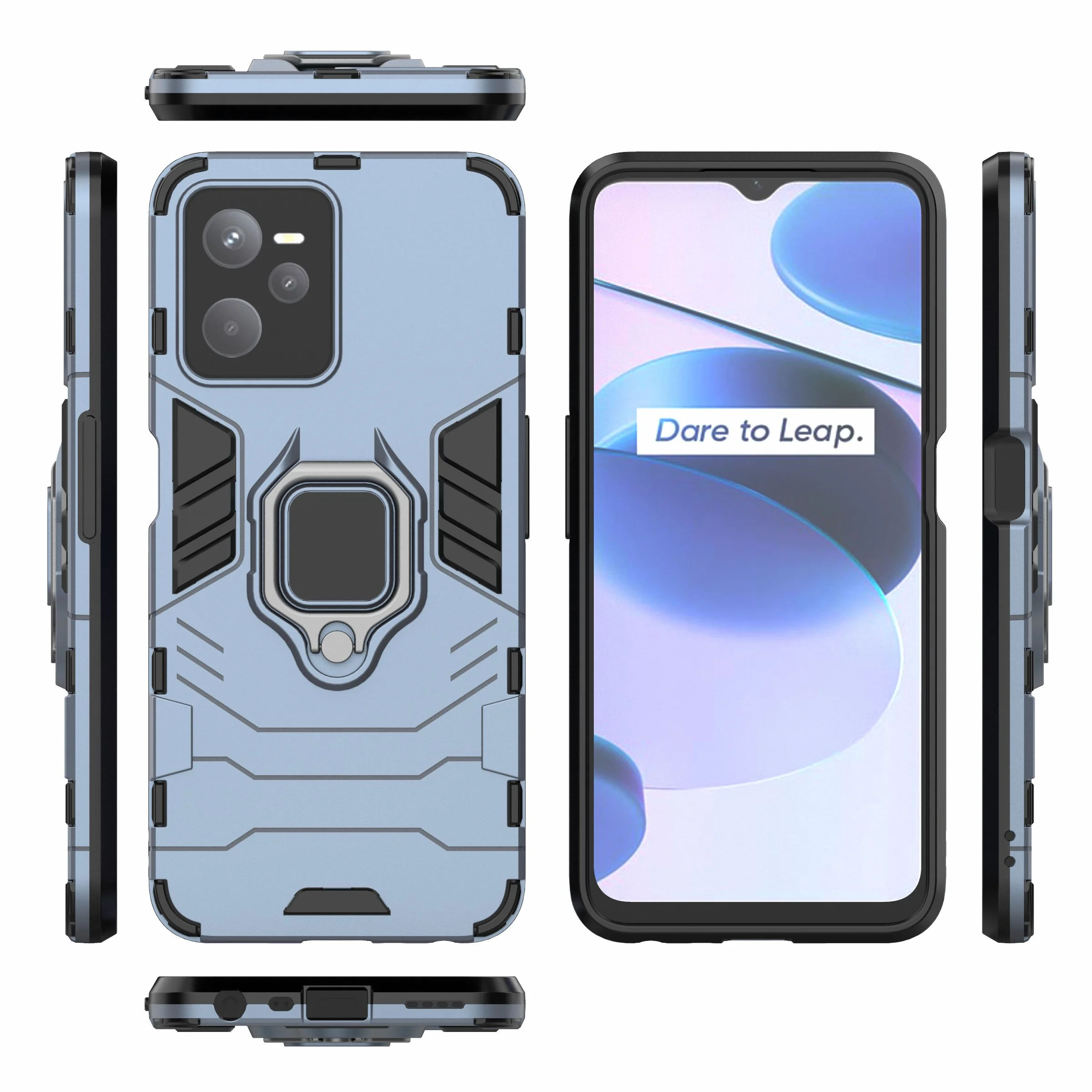 Чехол противоударный с кольцом-держателем на Realme C35 (Реалми С35)