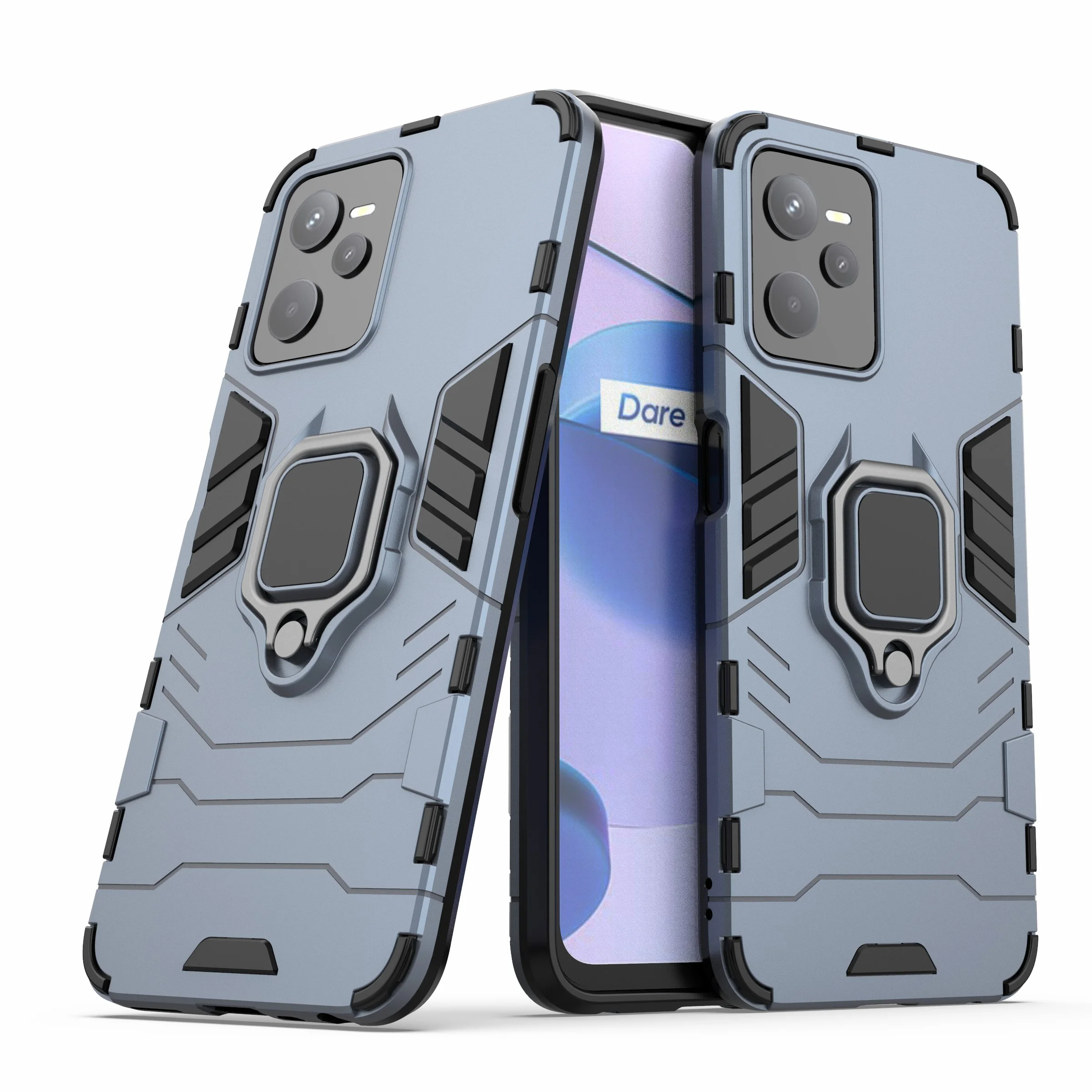 Чехол противоударный с кольцом-держателем на Realme C35 (Реалми С35)