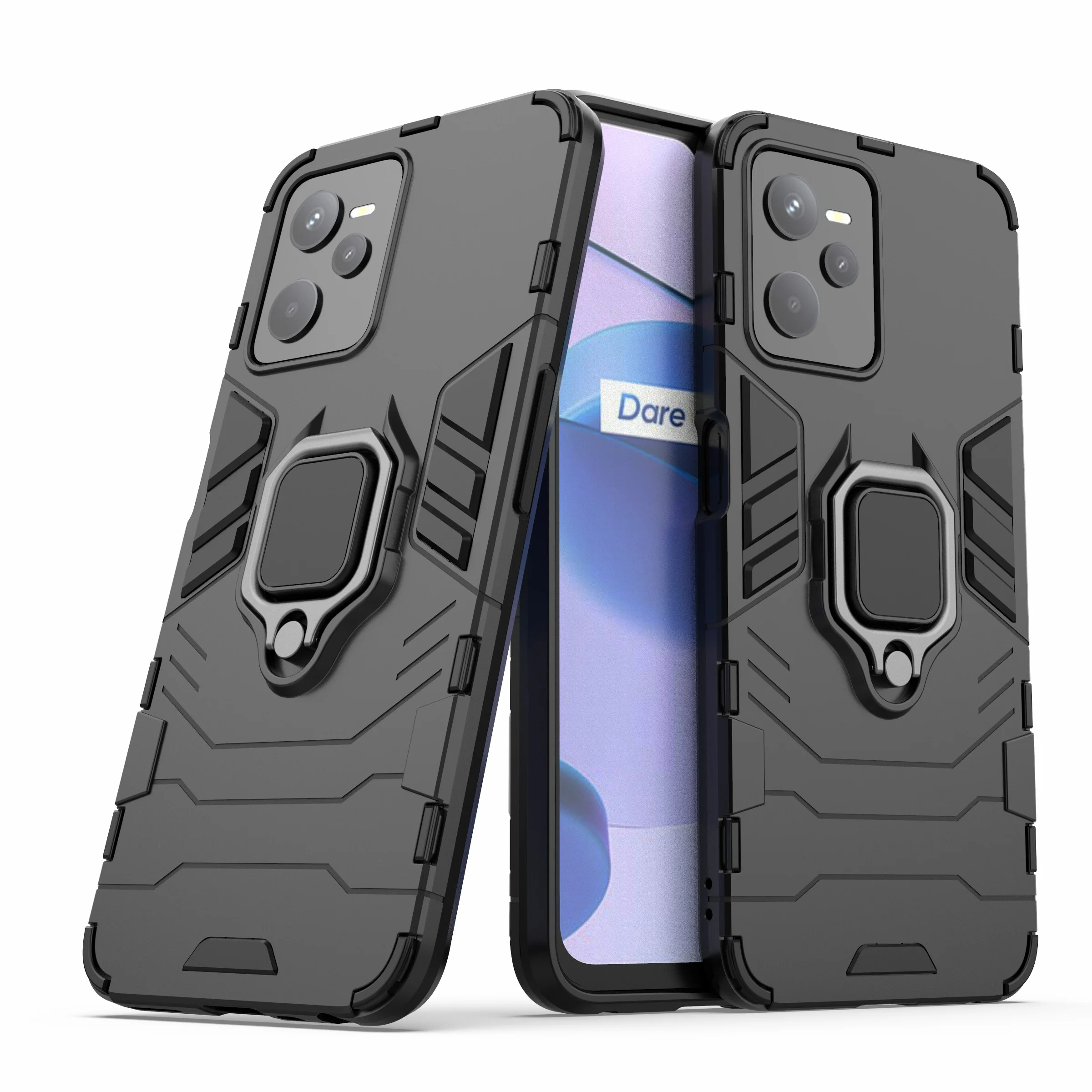 Чехол противоударный с кольцом-держателем на Realme C35 (Реалми С35)