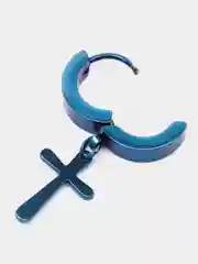 Синий серьги с крестиками из стали (2 штуки)
