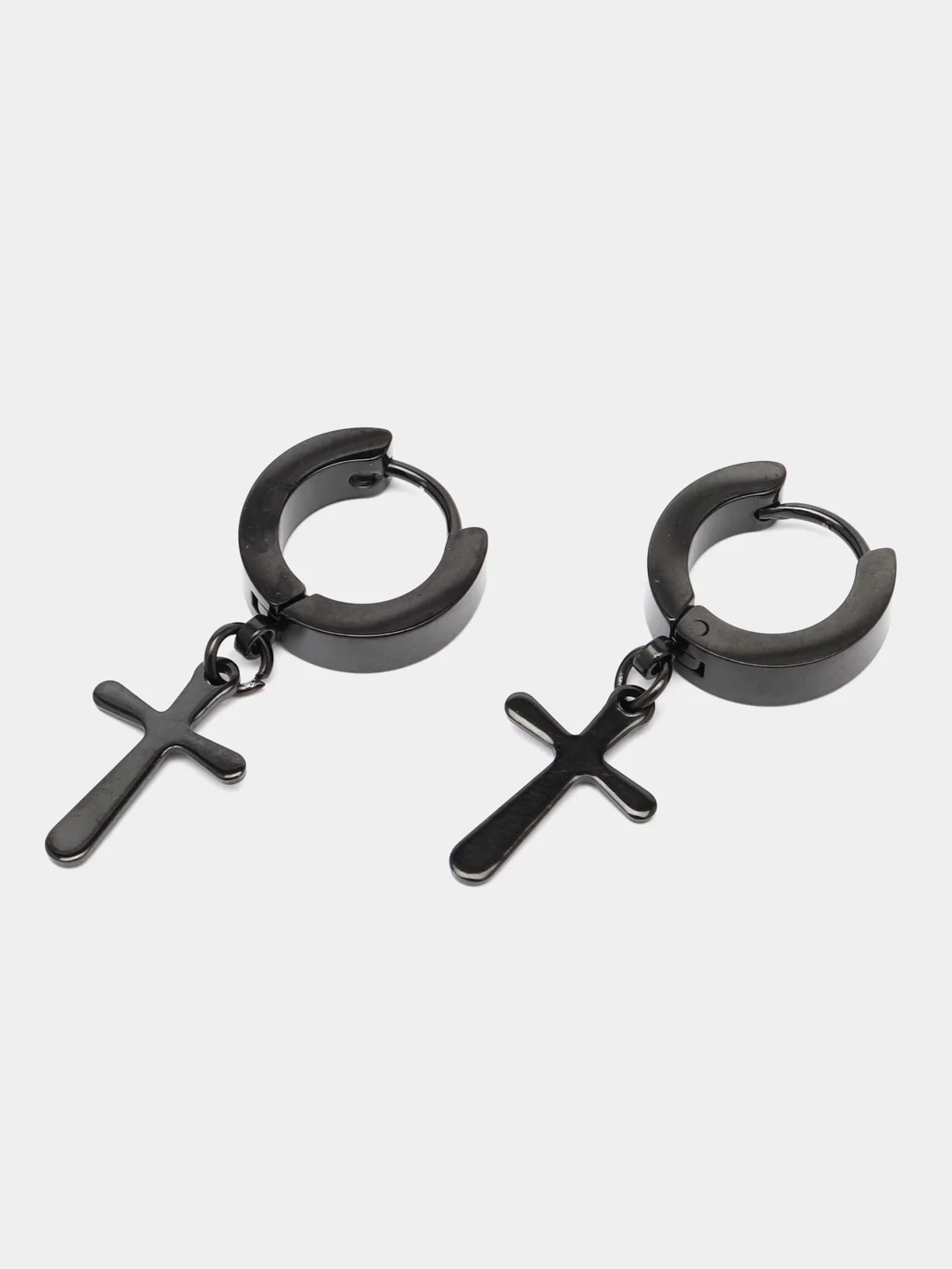 Синий серьги с крестиками из стали (2 штуки)