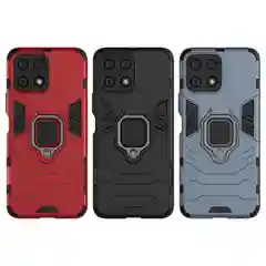 Красный чехол противоударный на Honor X8, с кольцом-держателем