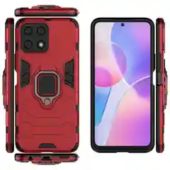 Красный чехол противоударный на Honor X8, с кольцом-держателем