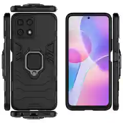 Красный чехол противоударный на Honor X8, с кольцом-держателем