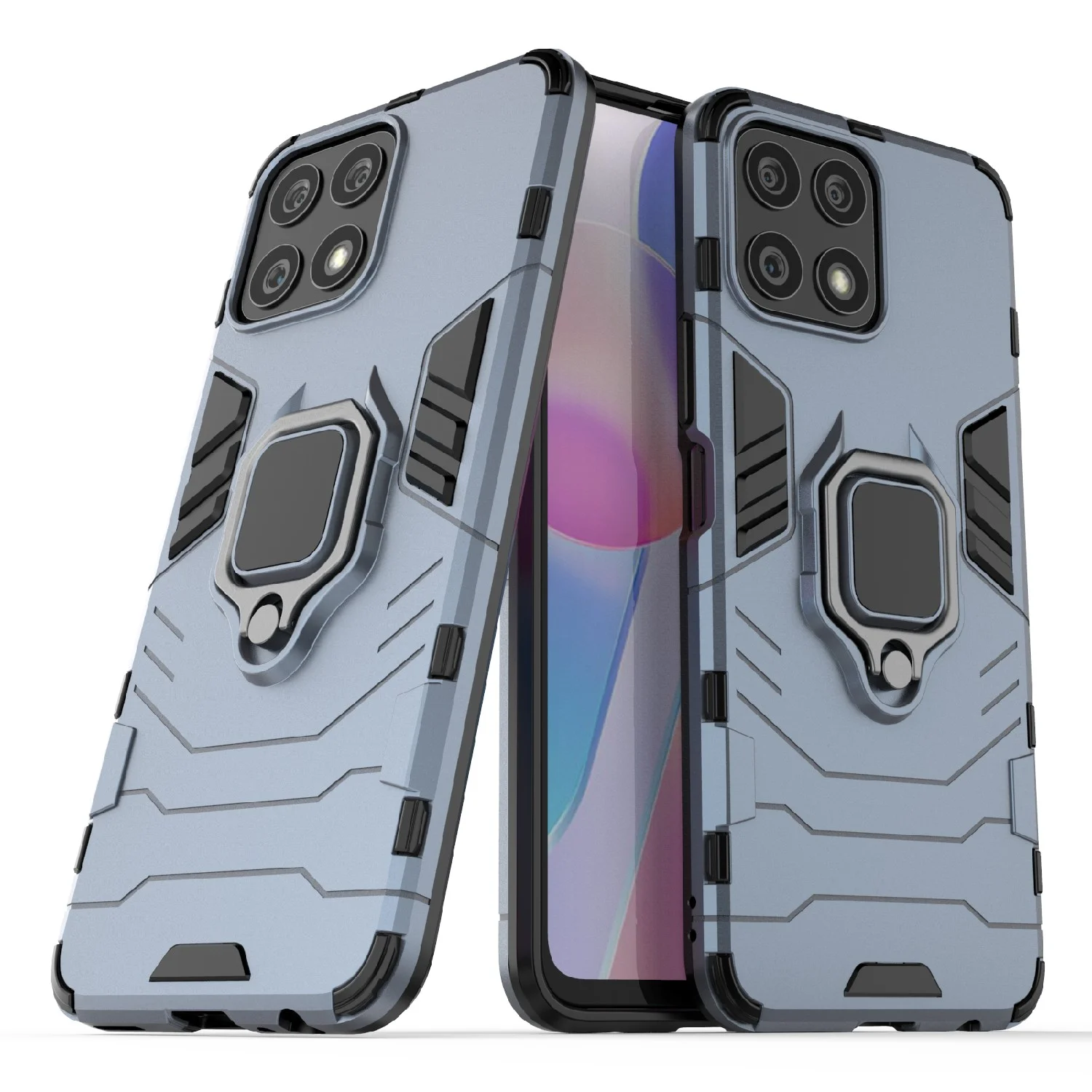 Красный чехол противоударный на Honor X8, с кольцом-держателем