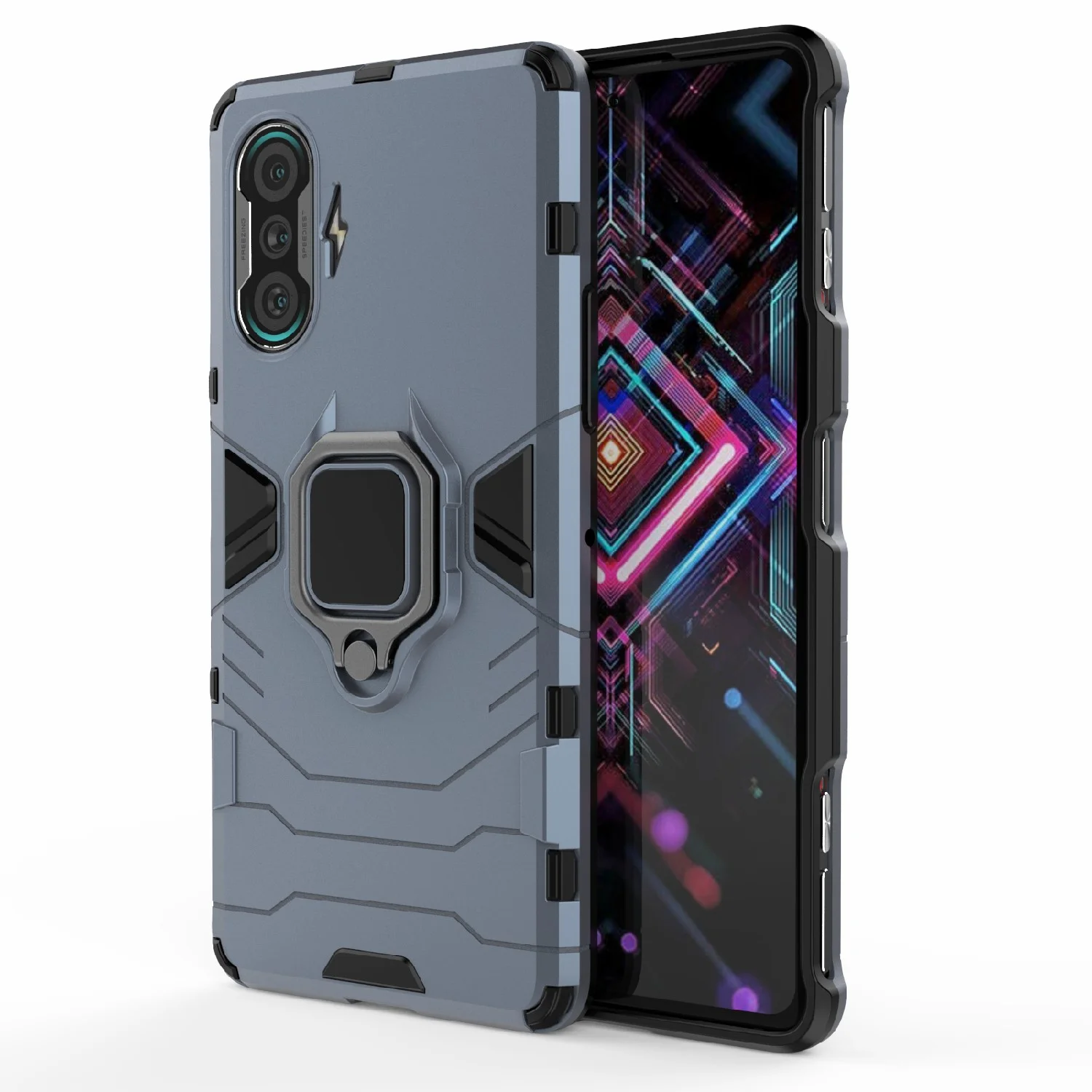 Чехол противоударный с кольцом-держателем на Xiaomi Poco F3 GT (Сяоми Поко Ф3 ГТ)