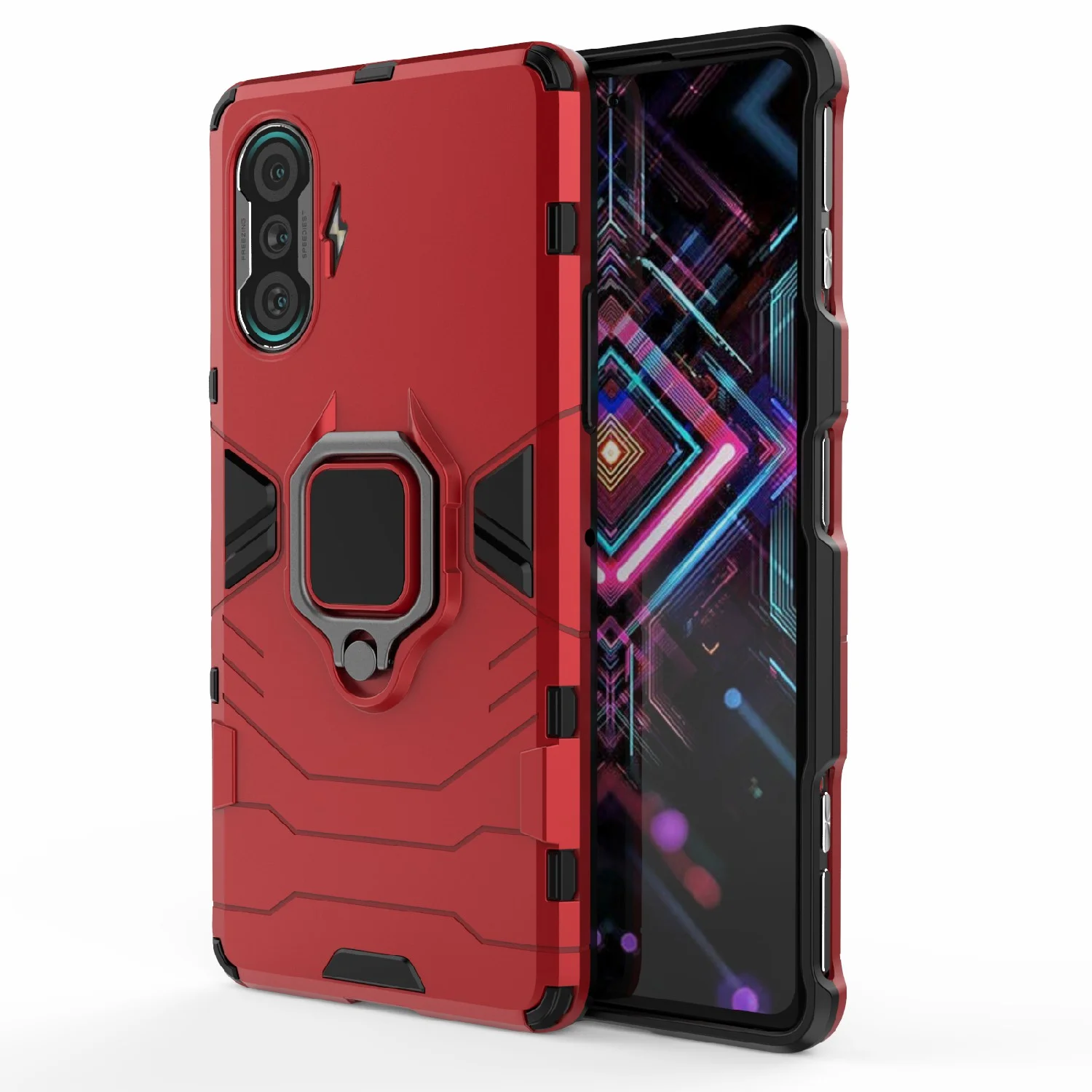 Чехол противоударный с кольцом-держателем на Xiaomi Poco F3 GT (Сяоми Поко Ф3 ГТ)