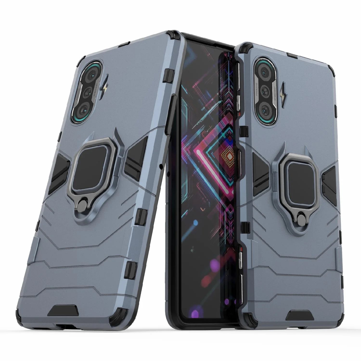 Чехол противоударный с кольцом-держателем на Xiaomi Poco F3 GT (Сяоми Поко Ф3 ГТ)