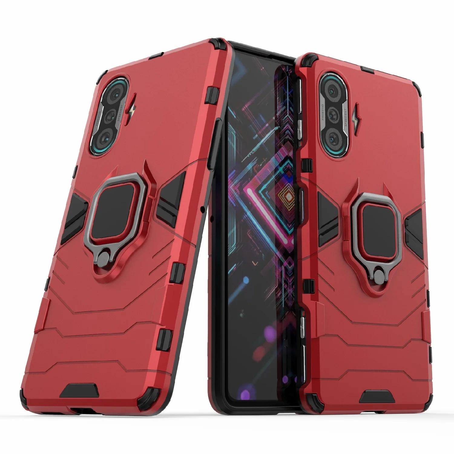 Чехол противоударный с кольцом-держателем на Xiaomi Poco F3 GT (Сяоми Поко Ф3 ГТ)