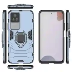 Красный чехол противоударный на Xiaomi Poco F4, с кольцом-держателем