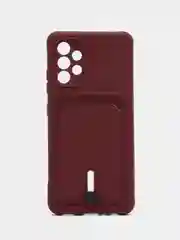 Бордовый чехол Samsung Galaxy A32 (Самсунг Галакси А32 4G), силиконовый, с карманом для карты