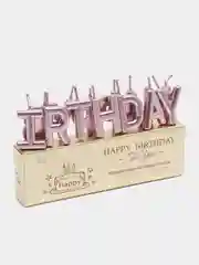 Розовый свечи для торта на день рождения "Happy Birthday"