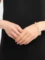 Бежевый бусы - речной жемчуг, с браслетом