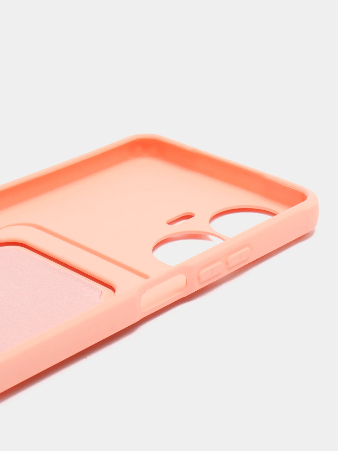 Пудровый чехол на Realme C55 (Реалми С55), силиконовый, с карманом для карты