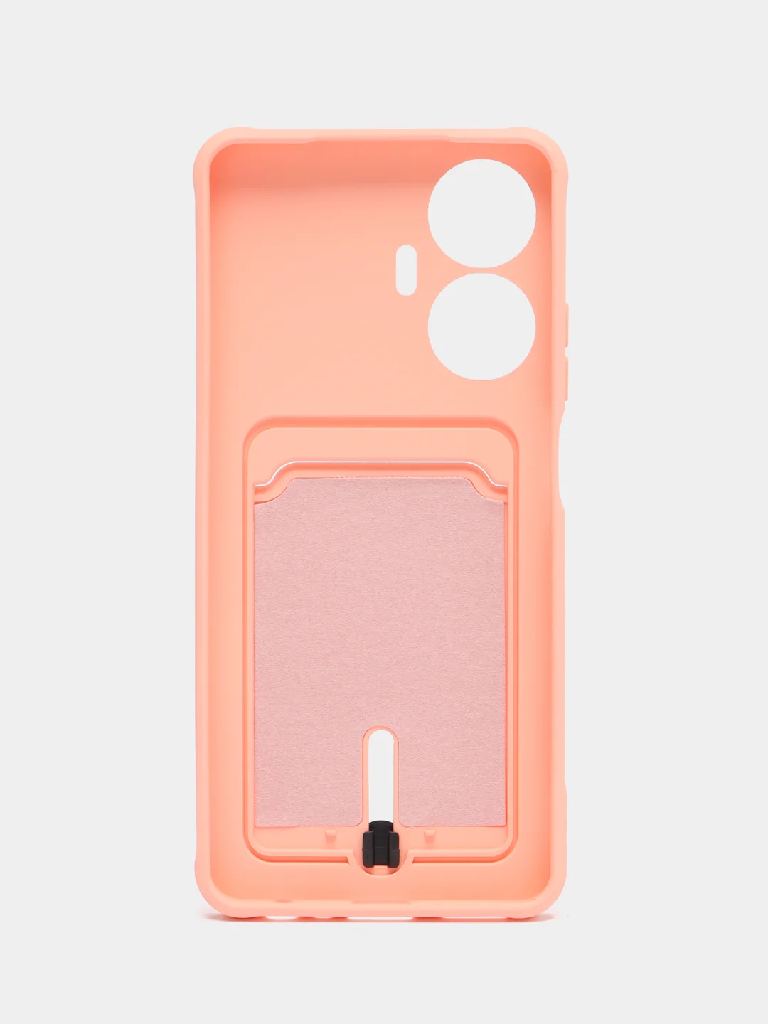 Пудровый чехол на Realme C55 (Реалми С55), силиконовый, с карманом для карты