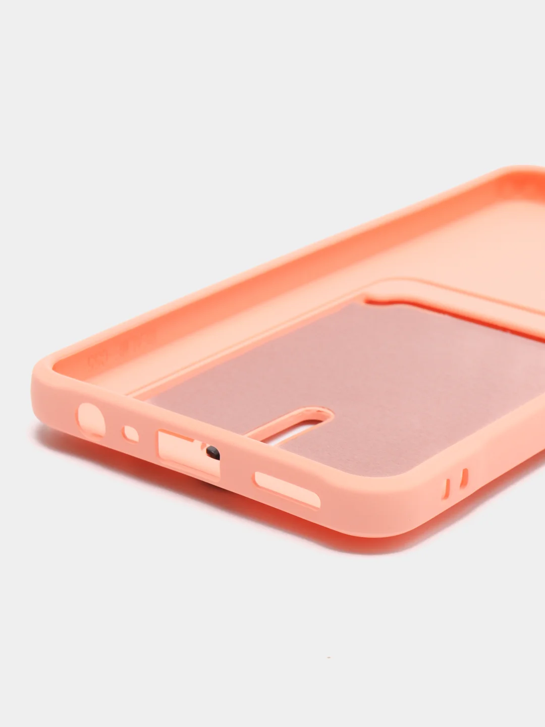 Пудровый чехол на Realme C55 (Реалми С55), силиконовый, с карманом для карты