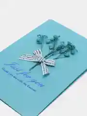 Тёмно-бирюзовый арт Открытки с настоящими сухими цветами, 10*14,5 см, в конверте. Гербарий