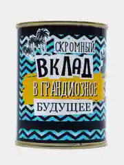 Копилка для денег, монет и купюр "Скромный вклад в грандиозное будущее"