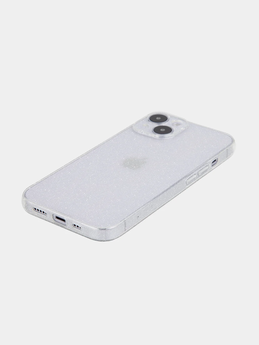 Прозрачный блестящий чехол для Apple iPhone 14 силиконовый BROSCORP прозрачный, бортик- защита камер