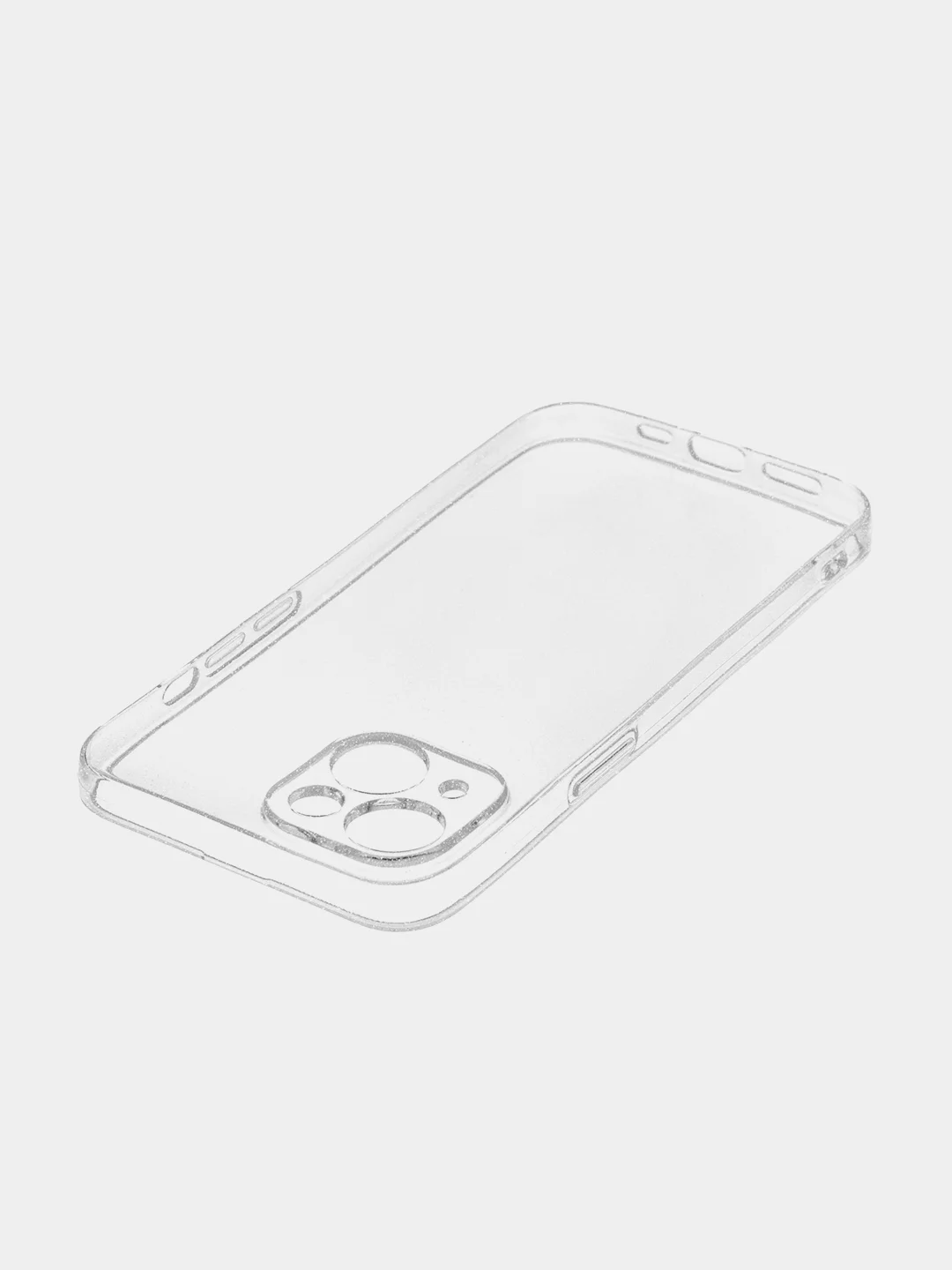 Прозрачный блестящий чехол для Apple iPhone 14 силиконовый BROSCORP прозрачный, бортик- защита камер