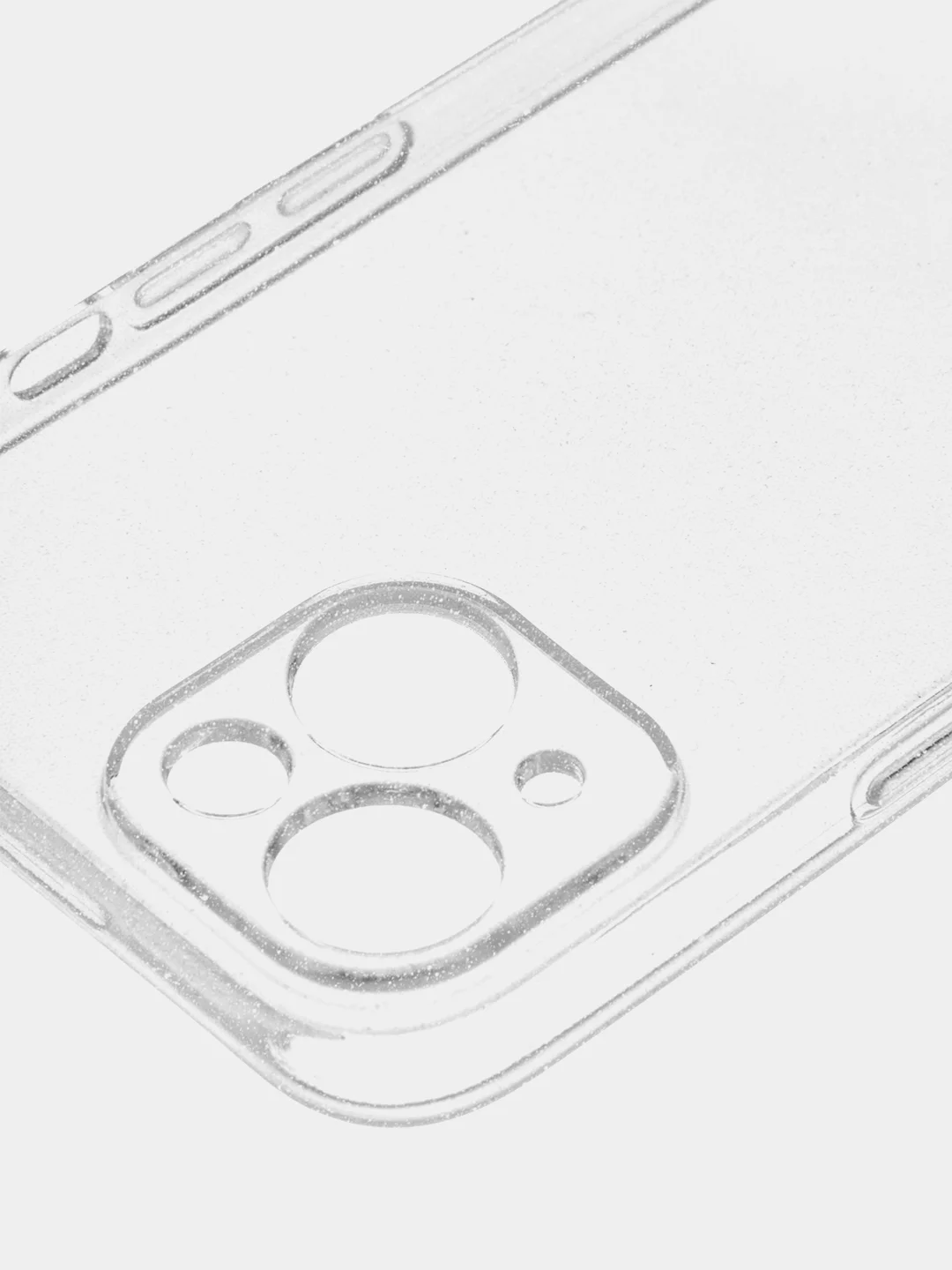 Прозрачный блестящий чехол для Apple iPhone 14 силиконовый BROSCORP прозрачный, бортик- защита камер