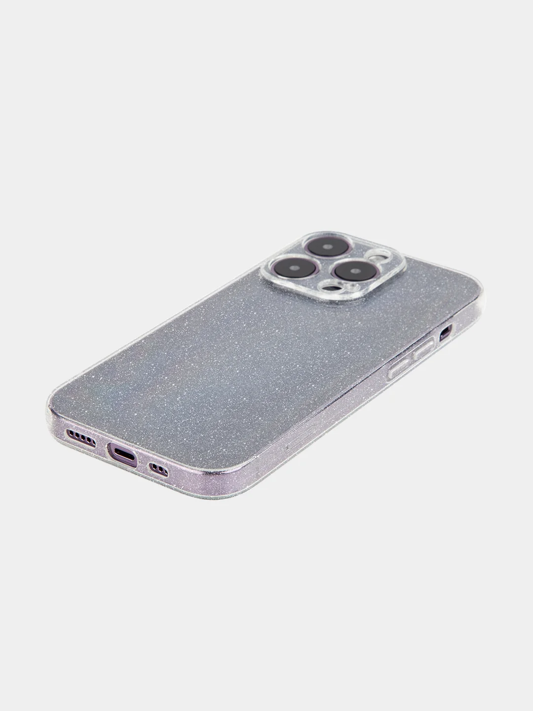 Прозрачный блестящий прозрачный чехол для Apple iPhone 14 Pro, силиконовый BROSCORP с защитой камер
