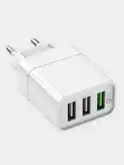 Белый блок питания для Быстрой зарядки 3USB 3.0 A, Borofone BA40A