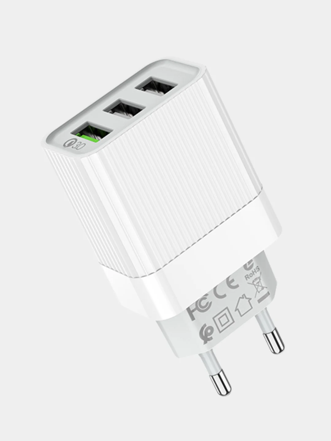 Белый блок питания для Быстрой зарядки 3USB 3.0 A, Borofone BA40A