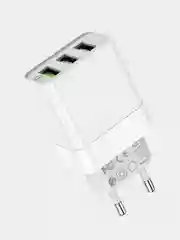 Белый блок питания для Быстрой зарядки 3USB 3.0 A, Borofone BA40A