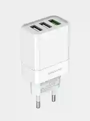 Белый блок питания для Быстрой зарядки 3USB 3.0 A, Borofone BA40A