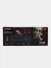 Черный игровой набор Defender Tor MHP-127: мышь, клавиатура, коврик, колонки, наушники