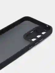 Черный чехол матовый для Samsung Galaxy A54, пластиковый, полупрозрачный, с глянцевой рамкой