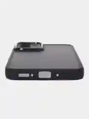 Черный чехол матовый для Samsung Galaxy A54, пластиковый, полупрозрачный, с глянцевой рамкой