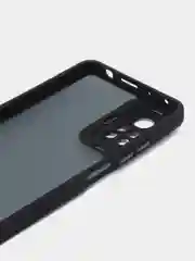 Черный чехол матовый для Redmi Note 11 Pro 4G / Note 12 Pro 4G полупрозрачный, с глянцевой рамкой