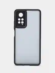 Черный чехол матовый для Redmi Note 11 Pro 4G / Note 12 Pro 4G полупрозрачный, с глянцевой рамкой
