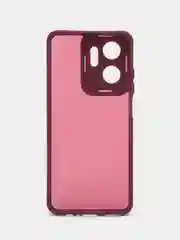 Бордовый чехол матовый для Honor X7a / Хонор Х7а, пластиковый, полупрозрачный, с глянцевой рамкой
