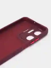 Бордовый чехол матовый для Honor X7a / Хонор Х7а, пластиковый, полупрозрачный, с глянцевой рамкой