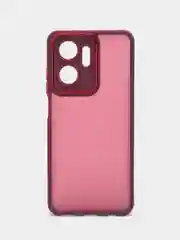 Бордовый чехол матовый для Honor X7a / Хонор Х7а, пластиковый, полупрозрачный, с глянцевой рамкой